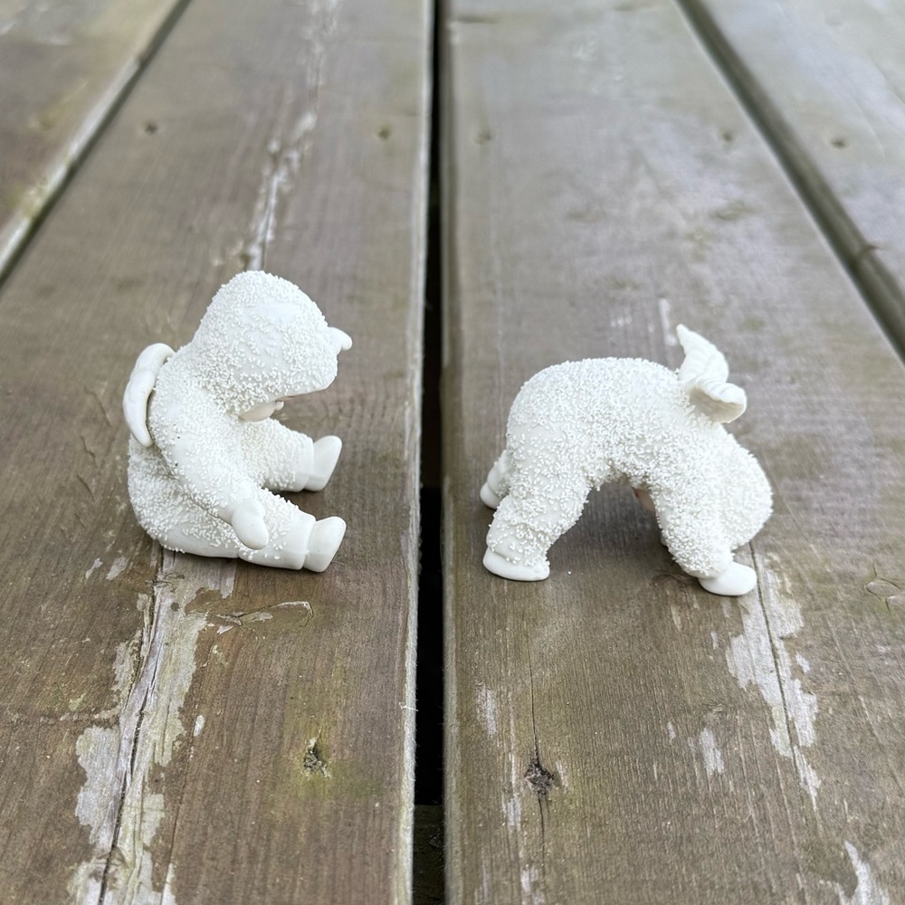 Department 56 Snowbabies Tumbling in the Snow Set of Two Tumbling Figurines